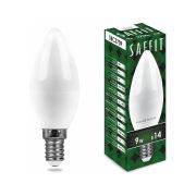 Лампа светодиодная LED 9вт Е14 теплый матовая свеча