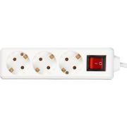 Удлинитель бытовой 3 розетки шнур 5м с заземлением с выключателем 16А