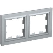BRITE Рамка 2 поста РУ-2-БрА алюминий