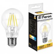 Лампа светодиодная LED 7вт Е27 теплый FILAMENT