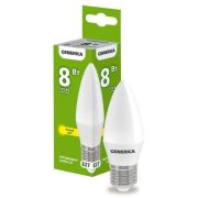 Лампа светодиодная C35 свеча 8Вт 230В 3000К E27 GENERICA