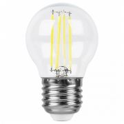 Лампа светодиодная LED 5вт Е27 белый шар FILAMENT