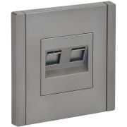 FORTE&PIANO Розетка компьютерная двойная RJ45 кат.5E FP533 сталь IEK