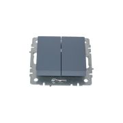 BRITE Выключатель двухклавишный проходной 10А ВС10-2-6-БрМ маренго