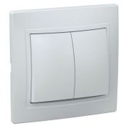 KVARTA Выключатель 2-клавишный 10А ВС10-2-0-КБ белый GENERICA
