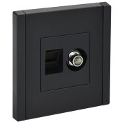FORTE&PIANO Розетка двойная TV+RJ45 кат.6 FP137 черный IEK