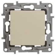 Выключатель 1-клавишный проходной 10А безвинтовое крепление слоновая кость ETIKA