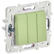 SKANDY Выключатель 3-клавишный 10А SK-V11G мятный IEK